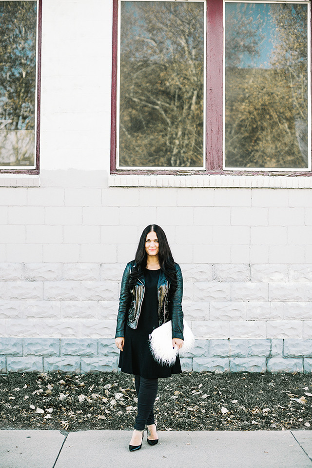Black Leather Monochromatic Outfit