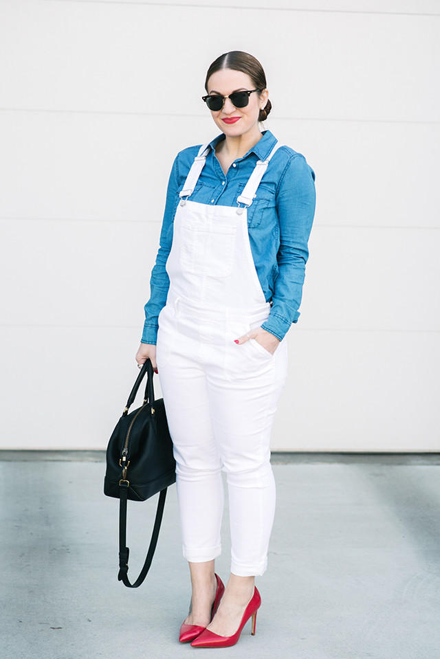 GAP White Denim Overalls