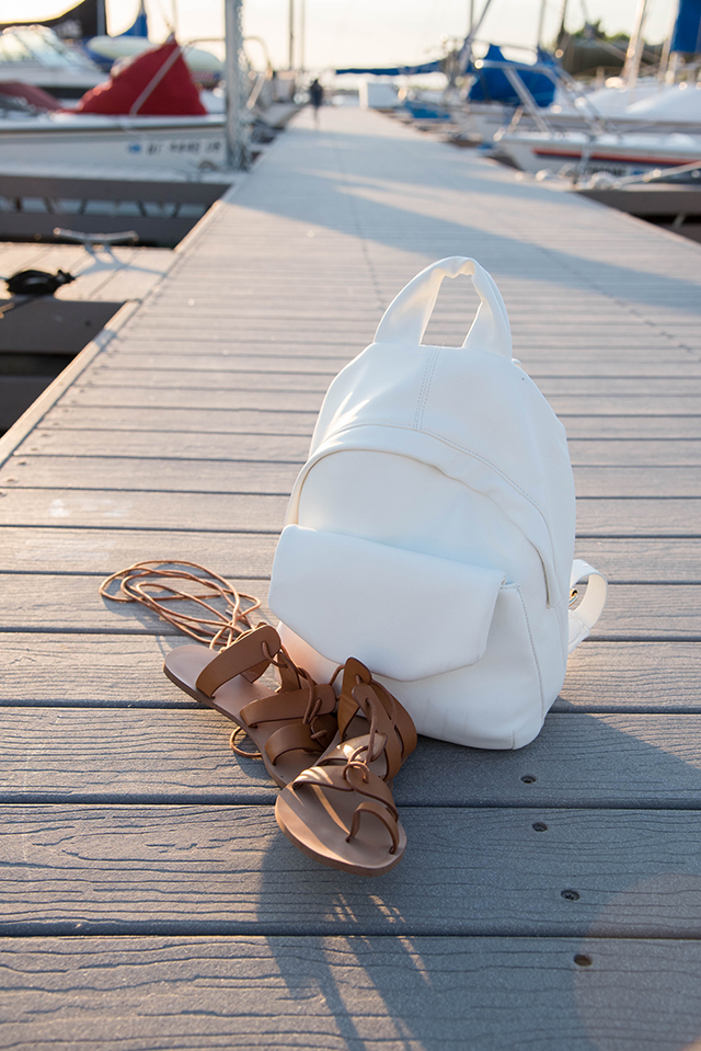 Zara White Backpack