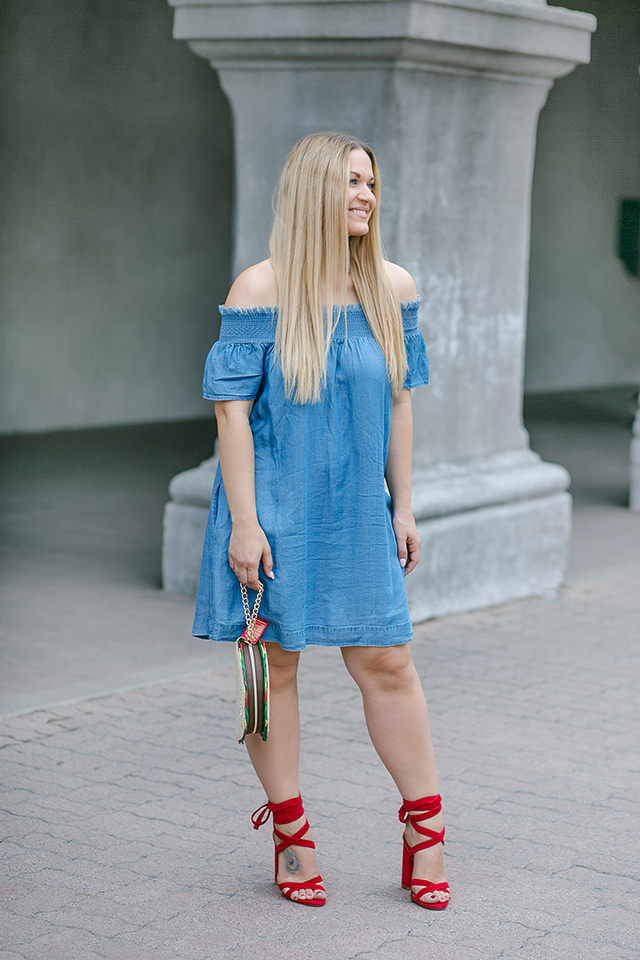 Denim Off Shoulder Dress