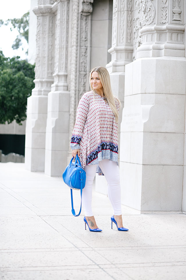 Paisley Print Blue Top