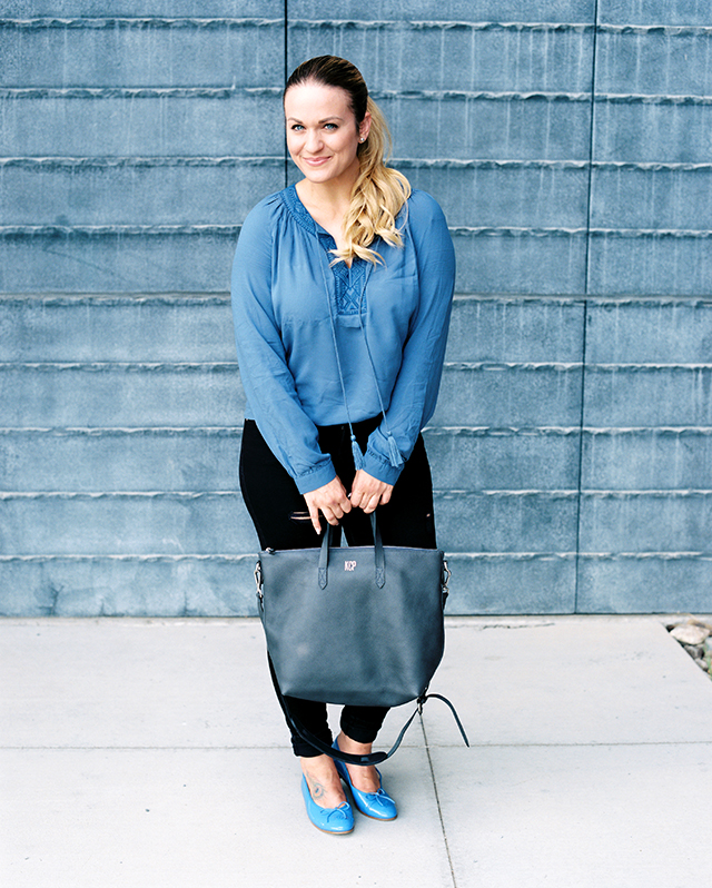 Blue and Black Outfit