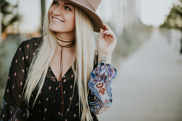 Layered Chokers and Fall Hats