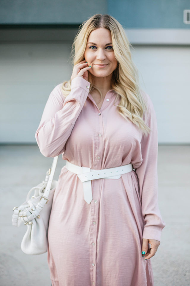 Long Sleeve Pink Dress